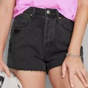 NWT Women’s Wild Fable Super High Rise Cut Off Denim Shorts Black